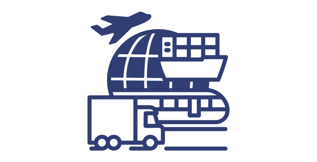 Illustration of airplane, cargo ship, train, and truck representing growing operational pressure on UAE field service companies.